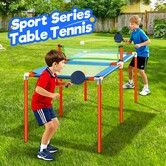 Table Tennis Table Ping Pong Trampoline Portable Outdoor Sports Players Training Fun Family Room Game Play Pingpong Paddles Rackets 3 Balls 2 Bats Set