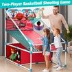 Arcade Basketball Game Set 4 Balls LED Electronic Scorer Childrens Sports Dual Shot 2 Players Basket Ball Hoops System Indoor Outdoor Play Competition
