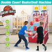 Arcade Basketball Game Set 4 Balls LED Electronic Scorer Childrens Sports Dual Shot 2 Players Basket Ball Hoops System Indoor Outdoor Play Competition