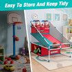 Arcade Basketball Game Set 4 Balls LED Electronic Scorer Childrens Sports Dual Shot 2 Players Basket Ball Hoops System Indoor Outdoor Play Competition