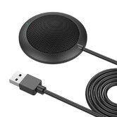 Conference USB Microphone, Computer Desktop Mic with LED Indicator, Plug and Play Omnidirectional Condenser PC Laptop Mics for Online Meeting, Class