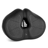 Bike Seat Noseless Wide Memory Foam Cushion Big Butt Memory Foam Universal Fit Peloton Electric Cruiser Exercise Saddle Waterproof Big Comfort