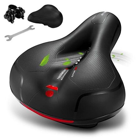 Bike Seat Cushion Memory Foam Dual Shock Absorbing Ball Memory Foam  Waterproof Wide Bicycle Saddle Road Bike Fit Tool Rain Cover Birthday Gift