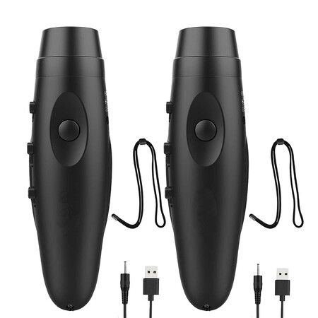 2Pcs Electronic Whistles for Referees with USB Charging Cable, 3 Tone High Volume Emergency Whistle for Referee Coaches Teacher
