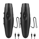 2Pcs Electronic Whistles for Referees with USB Charging Cable, 3 Tone High Volume Emergency Whistle for Referee Coaches Teacher
