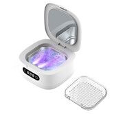 Ultrasonic UV Dental Cleaner Retainer Whiten Trays High Frequency 4000mAh Battery Type C  3 Modes 35dB Quiet Jewelry Rings  Gift COL White