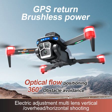 8K GPS Drone Profesional  FPV Drone Dual Camera RC Quadcopter Aerial Aircraft Optical Flow Helicopter Obstacle Avoidanc Color Black