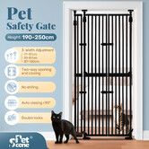 Retractable Safety Gate Pet Dog Cat Extra Tall Fence Enclosure Guard Security Barrier Fencing for Stairs Doorway Kitchen 3 Width Adjustable Extension