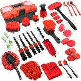 35 Pieces Car Detailing Kit,Car Cleaning Kit With Windshield Cleaning Tool And Tool Box, Car Care Supplies And Brushes