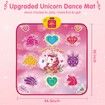 Unicorn Dance Mat Toys for 3 to 12 Year Old Girls, Dance Pad with LED Lights, Built in Music, 6 Game Modes, Electronic Dancing Mat