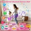 Unicorn Dance Mat Toys for 3 to 12 Year Old Girls, Dance Pad with LED Lights, Built in Music, 6 Game Modes, Electronic Dancing Mat