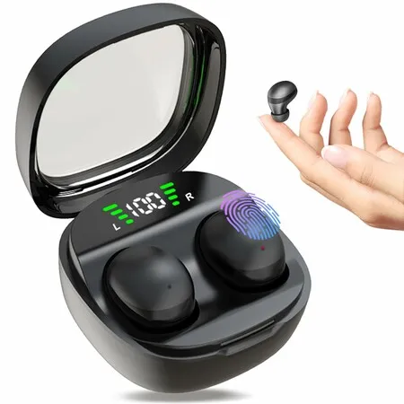 Sleep Earbuds, Invisible Mini Headphones Wireless Bluetooth,Sleep Headphones for Side Sleeper Hidden Earbuds for Work,  Sleep, Work, Exercise (Black)