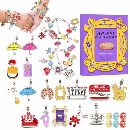 Christmas Jewellery Countdown  Advent Calendar 24 Days Bracelet DIY Jewelry Making Kit,Charm Bracelet Making Kits
