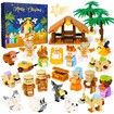 Advent Calendar 2025 Building Blocks 24 Days Christmas Countdown Set with Nativity Scene Figures, Holiday Building Toy Kit for Boys,Girls Ages 6+