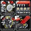V8 Engine That Works, Visible Car Engine Model Kit with Motor and Lights,Car Engine Kit with App Control Kit, STEM Toys Gifts for Boys 14+ (660 PCS)