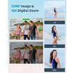 5K Digital Camera, 72MP UHD Digital Cameras for Photography, Autofocus Point and Shoot Small Camera with Flash for Boys Girls, 32GB SD Card, Black