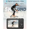 5K Digital Camera, 72MP UHD Digital Cameras for Photography, Autofocus Point and Shoot Small Camera with Flash for Boys Girls, 32GB SD Card, Black