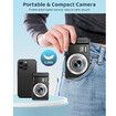 5K Digital Camera, 72MP UHD Digital Cameras for Photography, Autofocus Point and Shoot Small Camera with Flash for Boys Girls, 32GB SD Card, Black