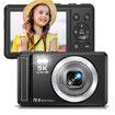 5K Digital Camera, 72MP UHD Digital Cameras for Photography, Autofocus Point and Shoot Small Camera with Flash for Boys Girls, 32GB SD Card, Black