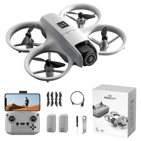 Drone with HD Camera for Men Women, 360 Degree Rolling Intelligent Obstacle Avoidance One Key Takeoff, Landing, Headless Mode 2 Batteries