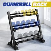3 Tier Dumbbell Rack Weight Set Stand Home Gym Storage Racking Kettlebell Organizer Heavy Duty 300KG Adjustable Vertical Space Saving Holder Steel