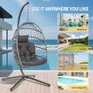 Hanging Chair Indoor&Outdoor Swing Chair with Frame Polyrattan with Cushion Foldable Hammock Chair Maximum Load 150kg Dark grey