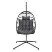 Hanging Chair Indoor&Outdoor Swing Chair with Frame Polyrattan with Cushion Foldable Hammock Chair Maximum Load 150kg Dark grey
