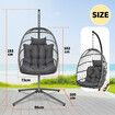 Hanging Chair Indoor&Outdoor Swing Chair with Frame Polyrattan with Cushion Foldable Hammock Chair Maximum Load 150kg Dark grey