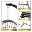 Hanging Chair Indoor&Outdoor Swing Chair with Frame Polyrattan with Cushion Foldable Hammock Chair Maximum Load 150kg Dark grey