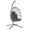 Hanging Chair Indoor&Outdoor Swing Chair with Frame Polyrattan with Cushion Foldable Hammock Chair Maximum Load 150kg Dark grey