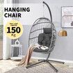 Hanging Chair Indoor&Outdoor Swing Chair with Frame Polyrattan with Cushion Foldable Hammock Chair Maximum Load 150kg Dark grey