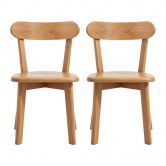 Artiss 2x Dining Chairs Wooden Kitchen Accent Chair Cafe Lounge Rubber Wood
