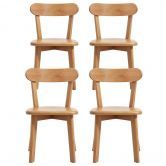 Artiss 4x Dining Chairs Wooden Kitchen Accent Chair Cafe Lounge Rubber Wood