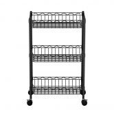 Artiss 3-Tier Shelving Unit Adjustable Garage Storage Kitchen Rack With Wheels