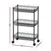 Artiss 3-Tier Shelving Unit Adjustable Garage Storage Kitchen Rack With Wheels