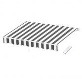Instahut Retractable Folding Arm Awning Motorised Sunshade 2.5Mx2M Grey White
