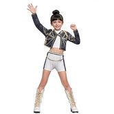 Halloween Demon Costumes Pop Singer Embroidery Coat Top Shorts Costume Dance Stage Outfit Set Size 110cm