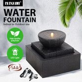 Water Fountain Bird Bath Feature Pump LED Lights Relaxing Flowing Decoration Indoor Outdoor Landscape Garden Waterfall Fish Pond Pool Electric Powered
