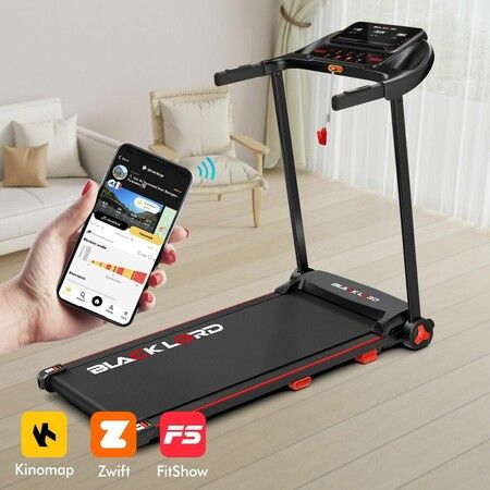 BLACK LORD Treadmill Electric Exercise Running Machine Incline Foldable 390mm