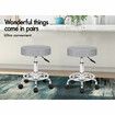 ALFORDSON 2x Salon Stool Round Swivel Barber Hair Dress Chair Light Grey Fabric