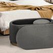 3 Piece Set Storage Ottoman - Velvet Bench Stool FAYE - GREY