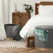 3 Piece Set Storage Ottoman - Velvet Bench Stool FAYE - GREY