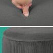 3 Piece Set Storage Ottoman - Velvet Bench Stool FAYE - GREY