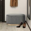 3 Piece Set Storage Ottoman - Velvet Bench Stool FAYE - GREY