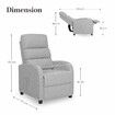 Home Recliner Chair - Linen Fabric Sofa Lounge Armchair SHILOH GREY