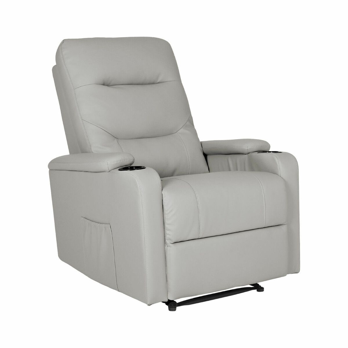 Home Recliner Chair - PU Leather Sofa Lounge Armchair DAKOTA GREY