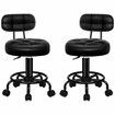 ALFORDSON 2x Salon Stool Backrest Swivel Barber Hair Dress Chair Riley All Black