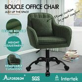 ALFORDSON Boucle Office Chair Computer Swivel Armchair Work Kids Green