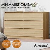 ALFORDSON 6 Chest of Drawers Minimalist Storage Cabinet Dresser Tallboy Oak