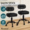 ALFORDSON 2x Salon Stool Backrest Swivel Barber Hair Dress Chair Tufan All Black